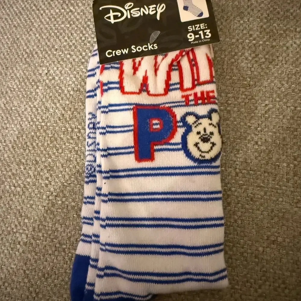 Disney Blue Winnie The Pooh Crew Socks